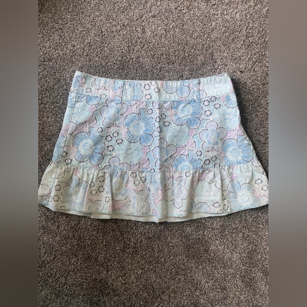 Floral Patterned Skirt - Blue and Pink